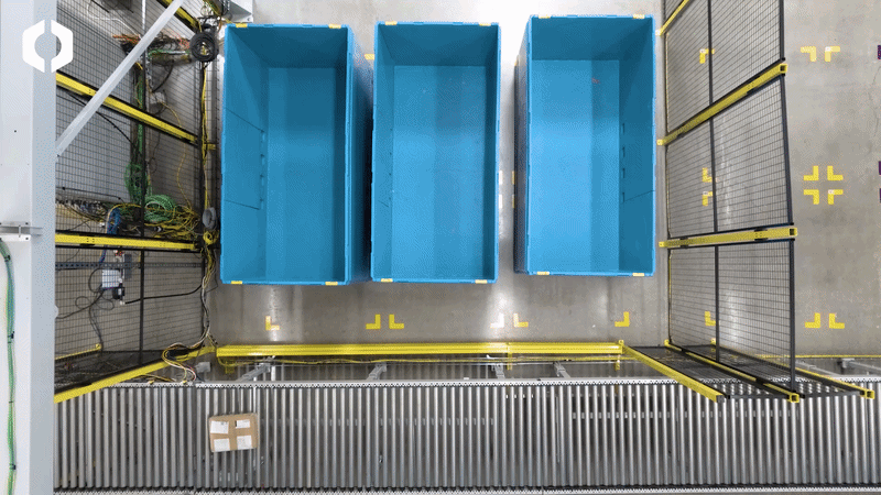 Ambi Robotics robot packing parcels into containers